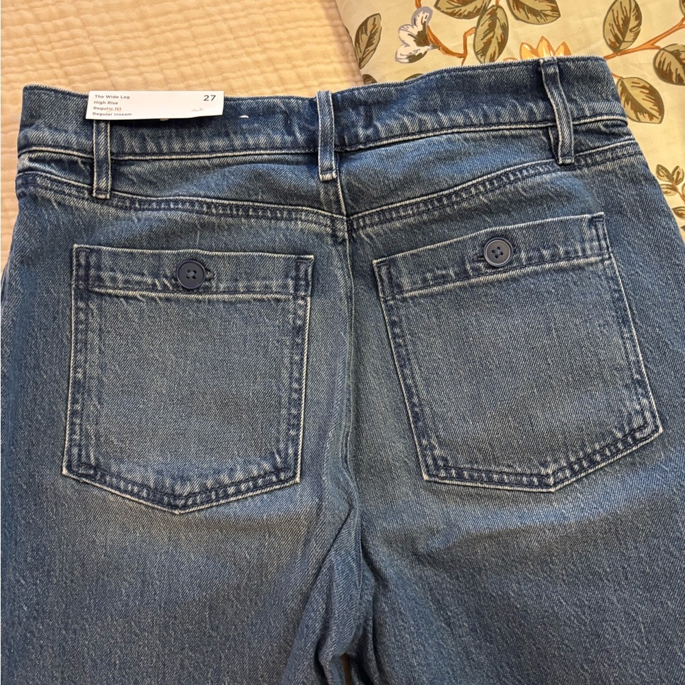 LOFT Wide Leg Crop Sailor Jeans - Picture 3 of 5